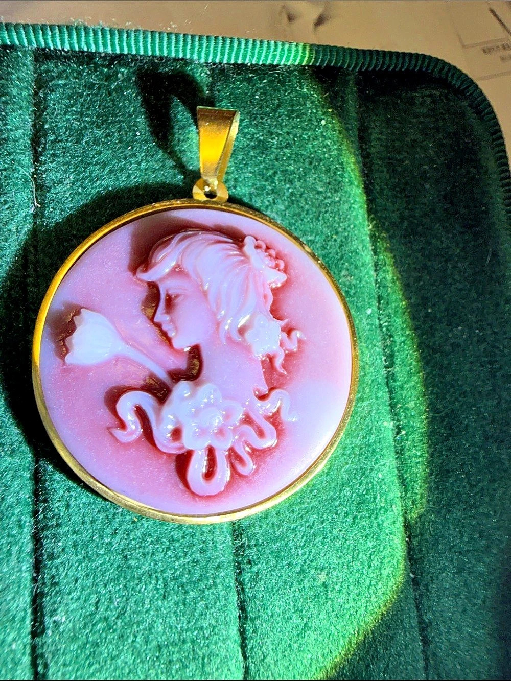 Pink Cameo Pendant